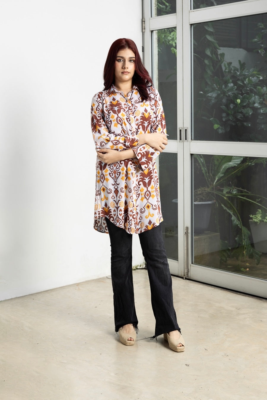 Abstract Essence-Printed kurti top
