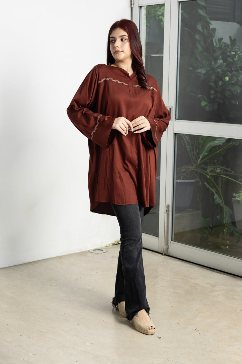 Vela - Embroidered cotton top