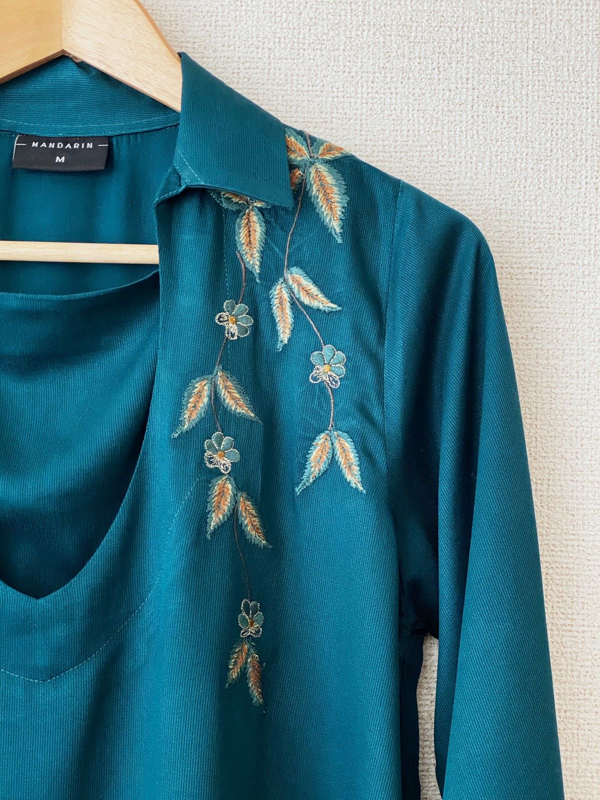 Turquoise Embroidered Long Top | Elegant Modest Fashion with Timeless Craftsmanship