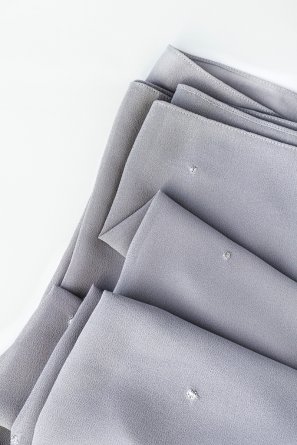 Embroidered Georgette Shawls- Grey Pearl