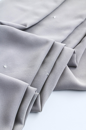 Embroidered Georgette Shawls- Grey Pearl