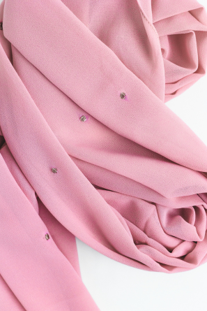 Embroidered Georgette Shawls- Pink Pastel