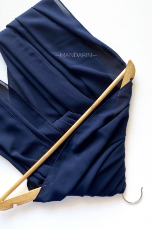 Premium Georgette Shawl-Navy blue