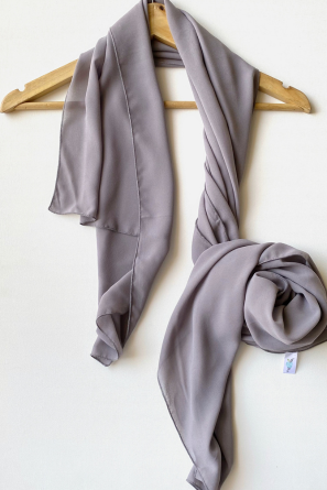 Premium Georgette Shawl-Pebble Grey