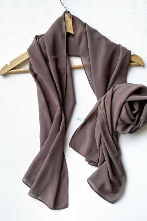 Premium Georgette Shawl-Earthy Brown