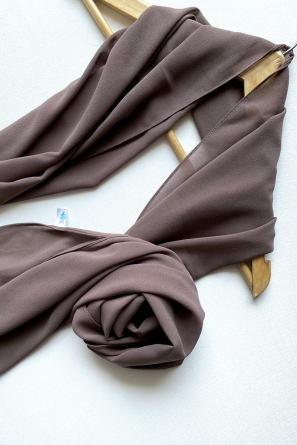 Premium Georgette Shawl-Earthy Brown