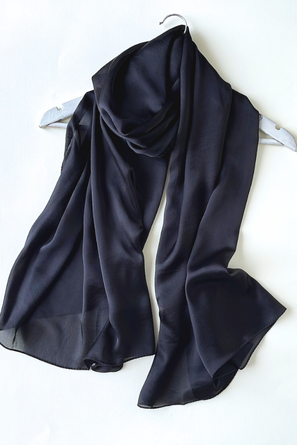 Plain Silk Shawls-Black