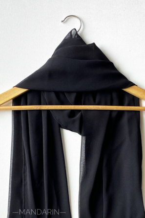 Premium Georgette Shawl-Black