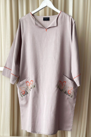 Embroidered linen top