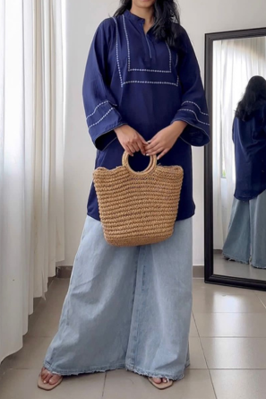 Embroidered modest tops in 3 beautiful shades