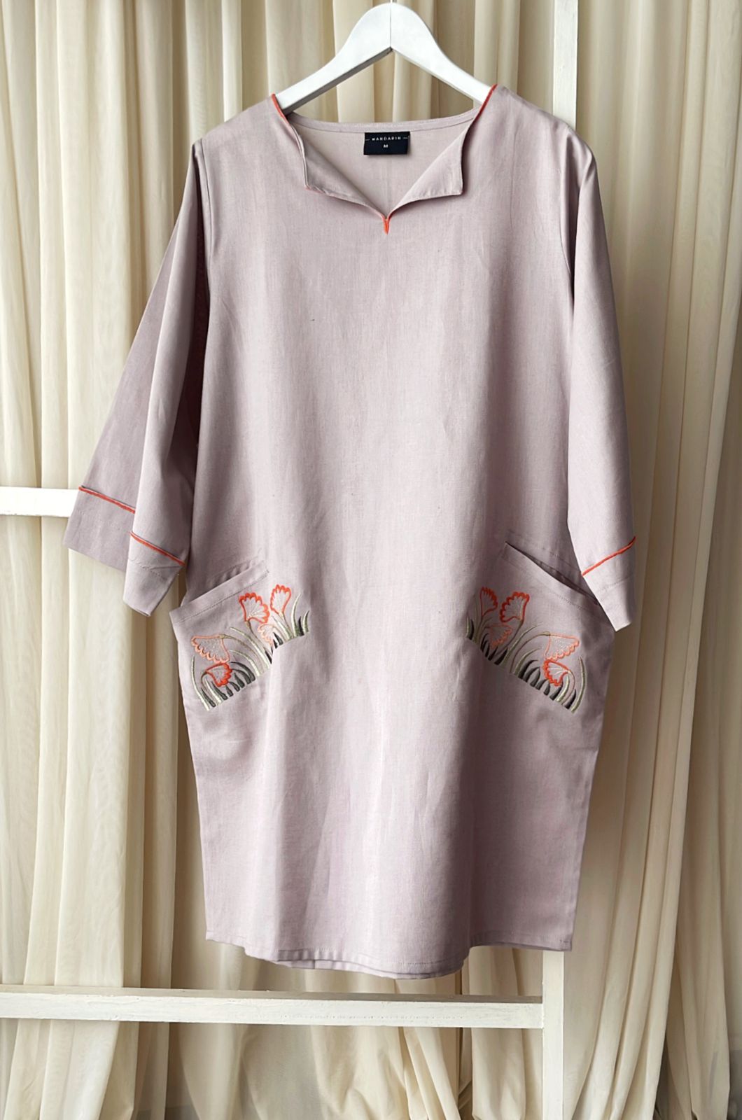 Embroidered linen top