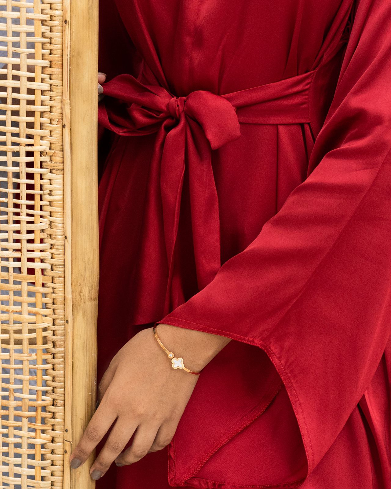 Long Partywear Silk Top in Red | Luxurious Modest Fashion for Special Occasions