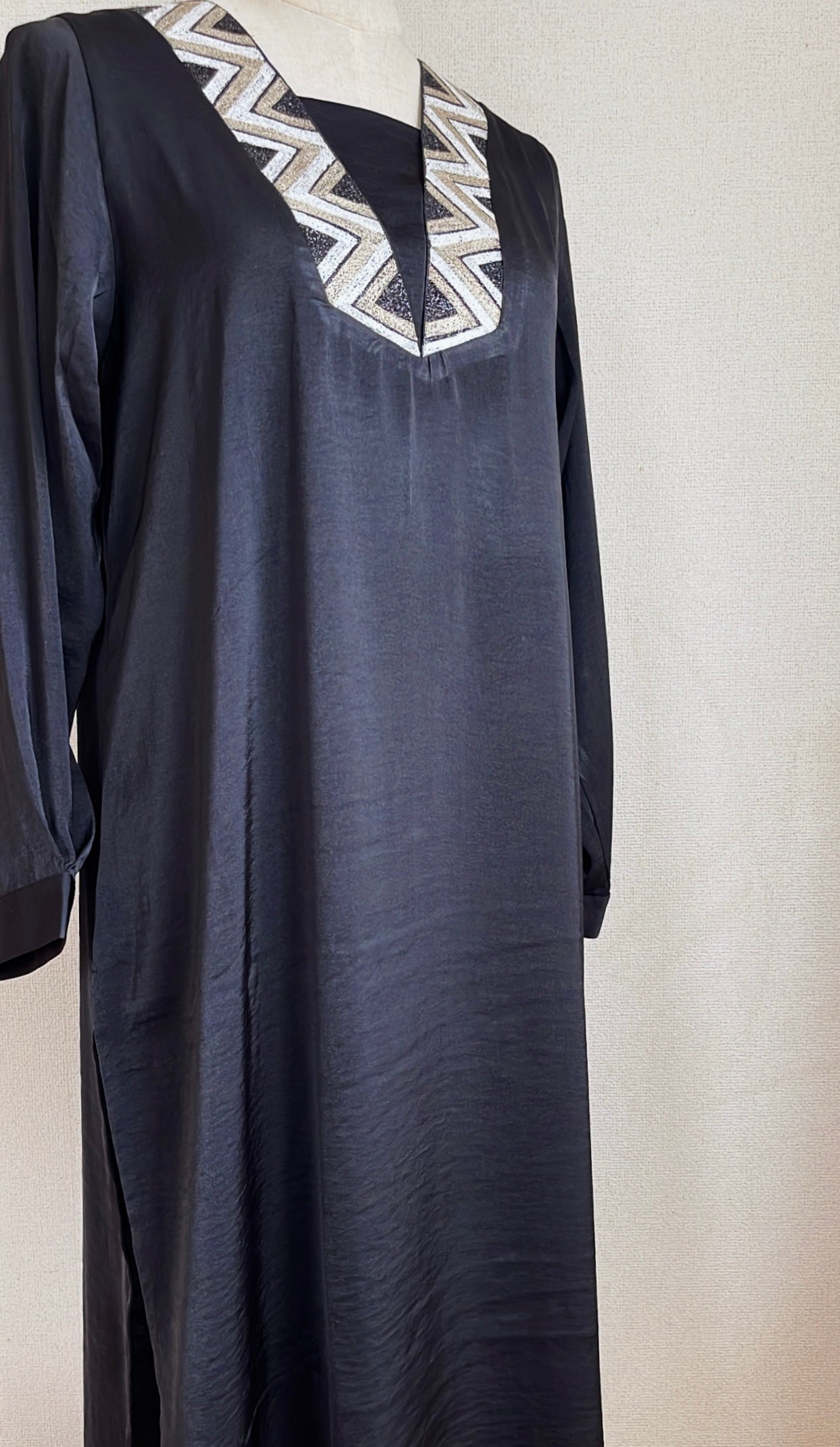 Embroidered Silk Long Top | Premium Modest Luxury for the Empowered Woman