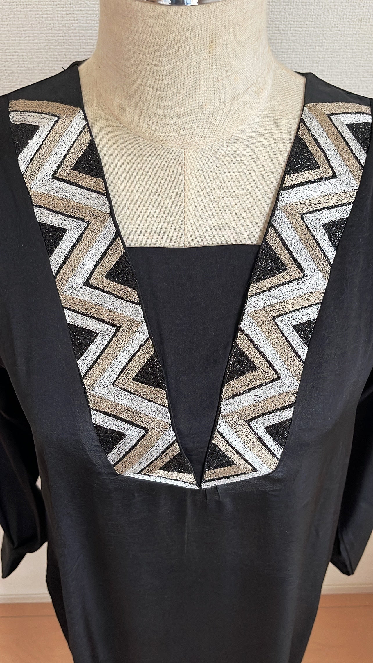 Embroidered Silk Long Top | Premium Modest Luxury for the Empowered Woman