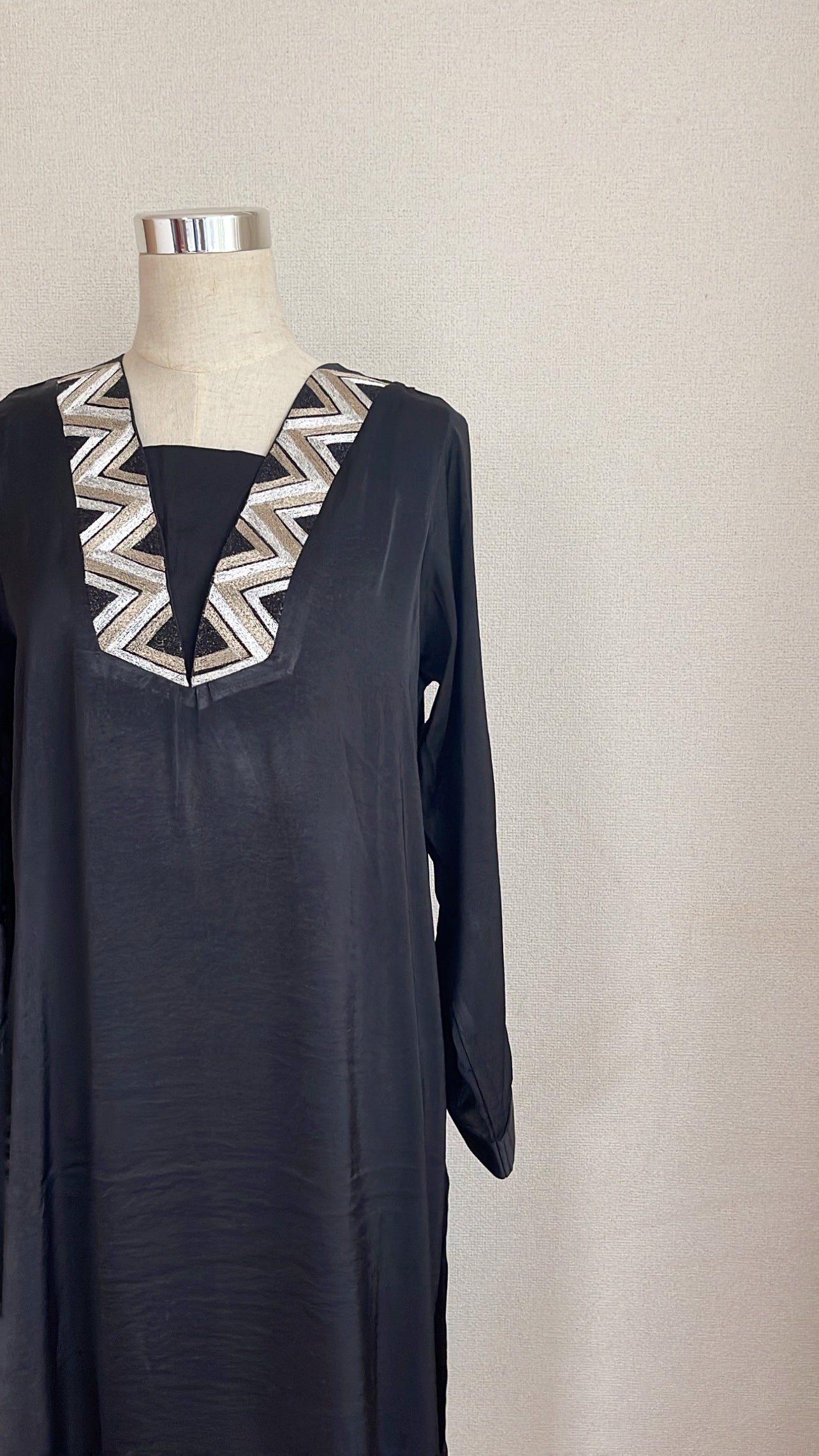 Embroidered Silk Long Top | Premium Modest Luxury for the Empowered Woman