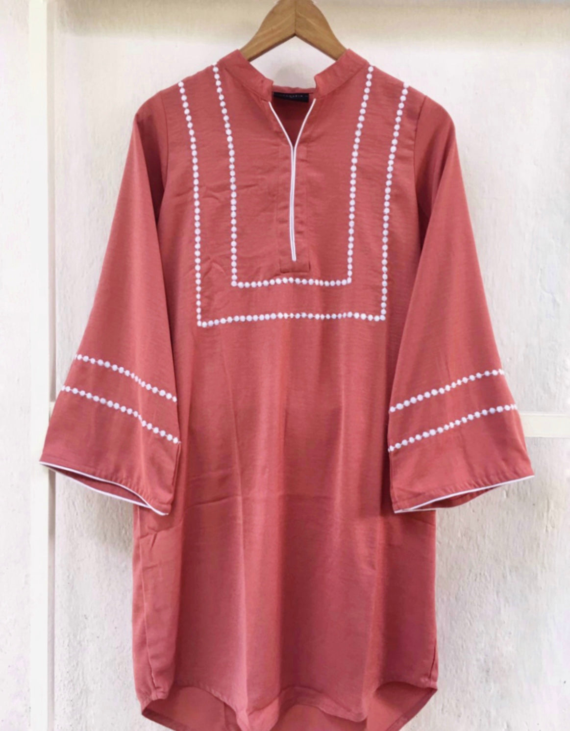 Embroidered modest tops in 3 beautiful shades