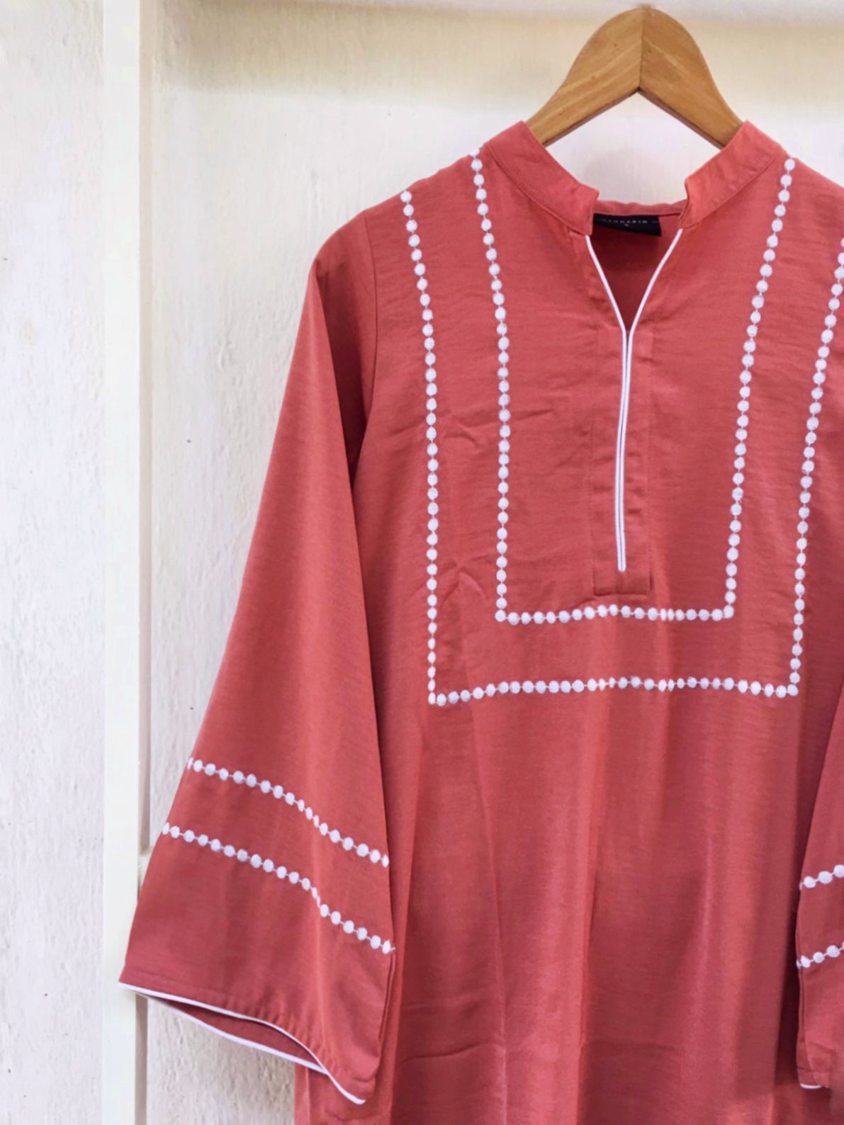 Embroidered modest tops in 3 beautiful shades