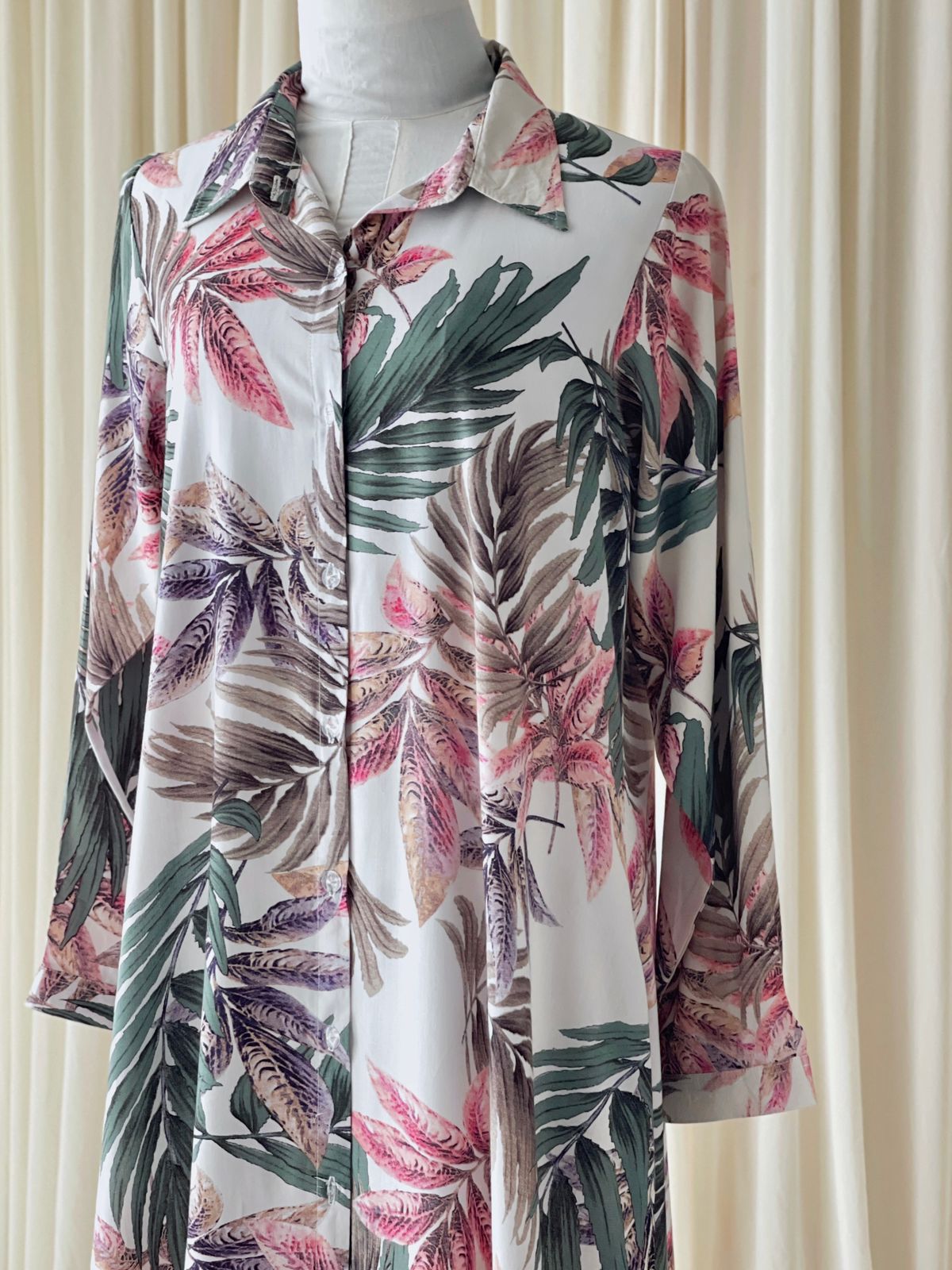 Tropical print long dress
