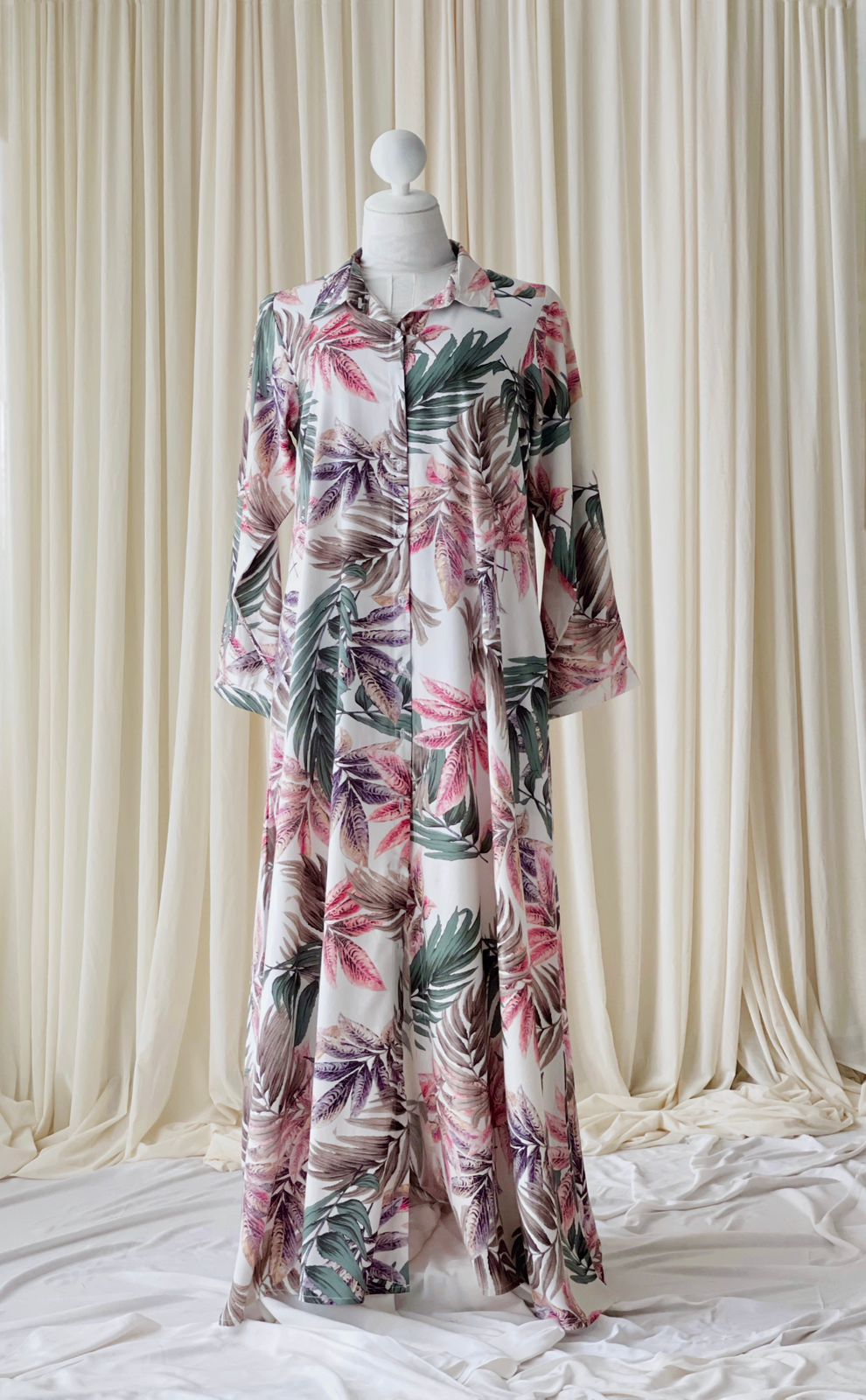 Tropical print long dress