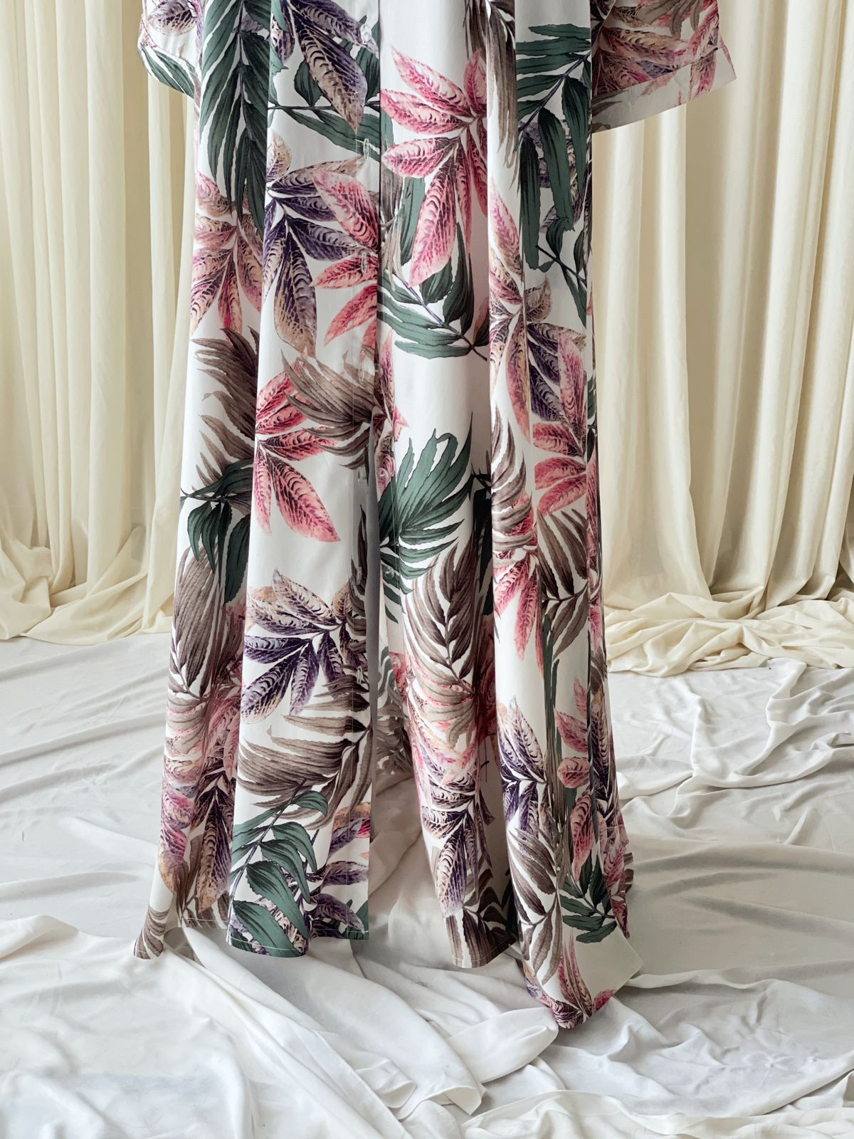 Tropical print long dress