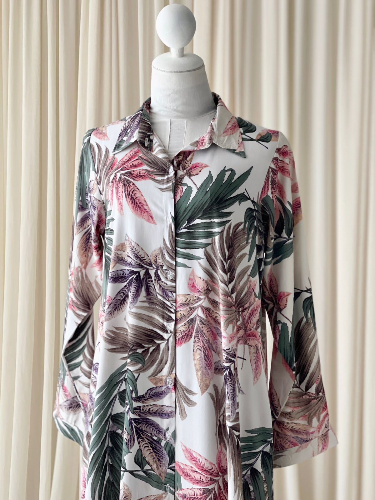 Tropical print long dress