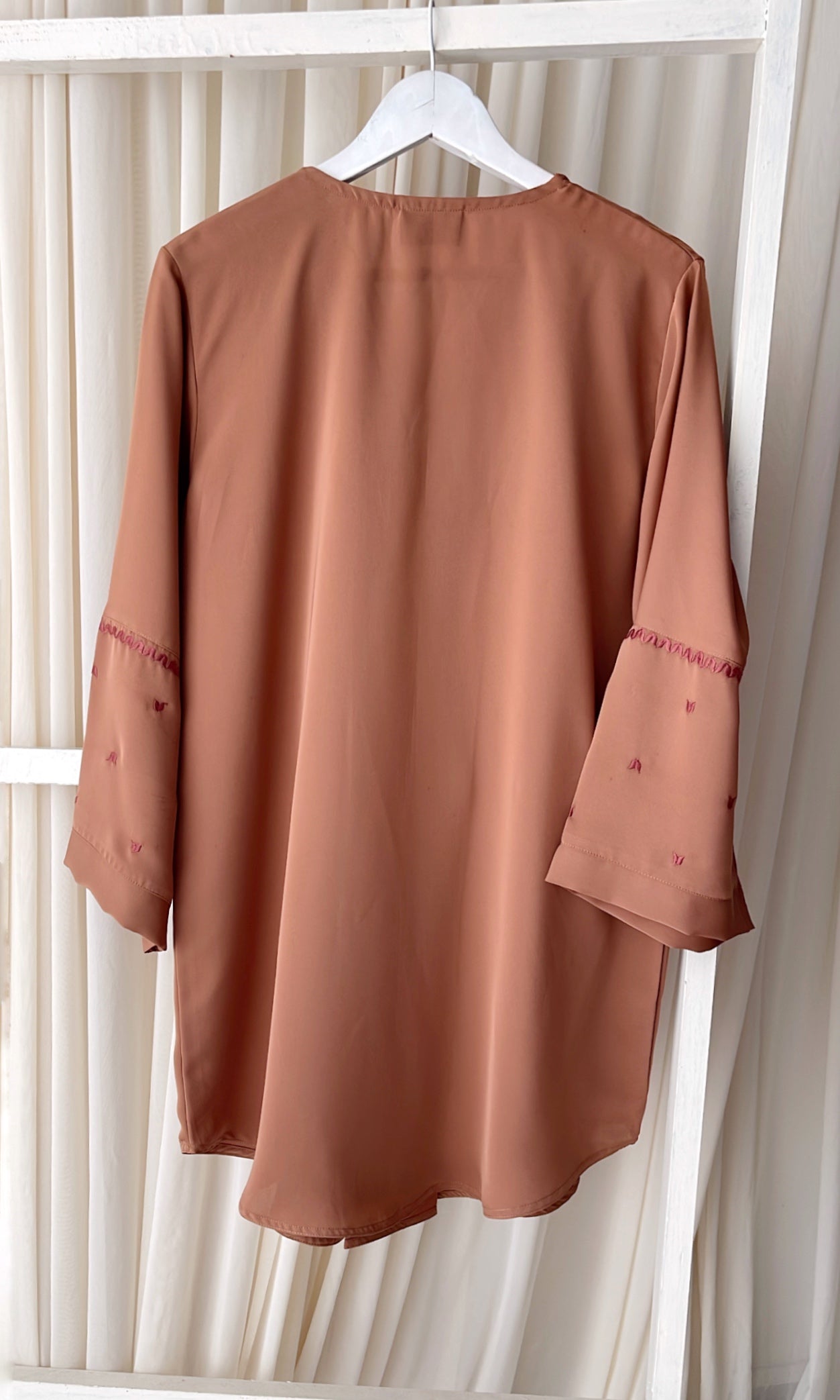 Embroidered Tan Top | Elegant Modest Fashion for the Empowered Woman