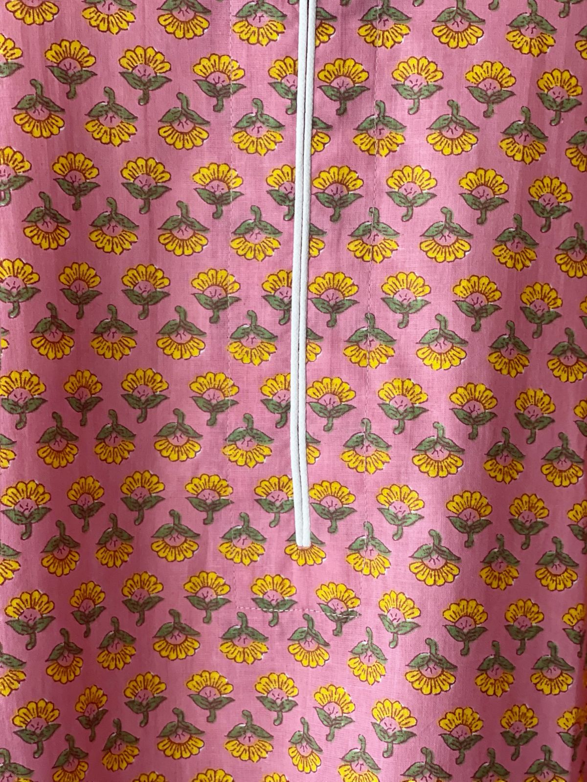 Floral Print Long Top with Embroidery
