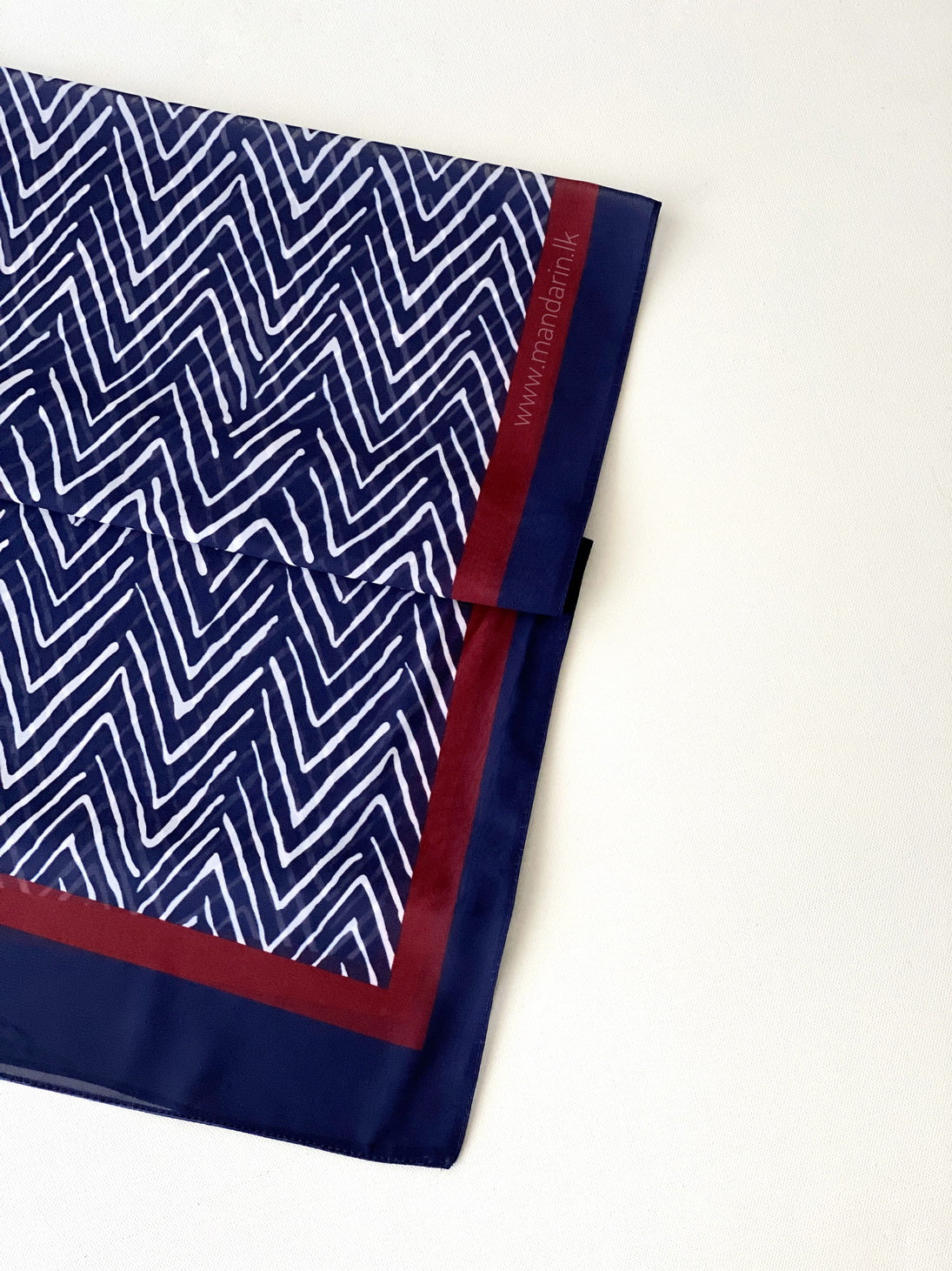 Premium Chiffon Shawls / Hijabs with Geometric Print - Blue and Red Combo