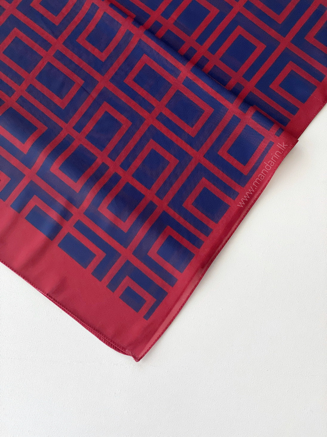Premium Chiffon Shawls / Hijabs with Geometric Print - Blue and Red Combo