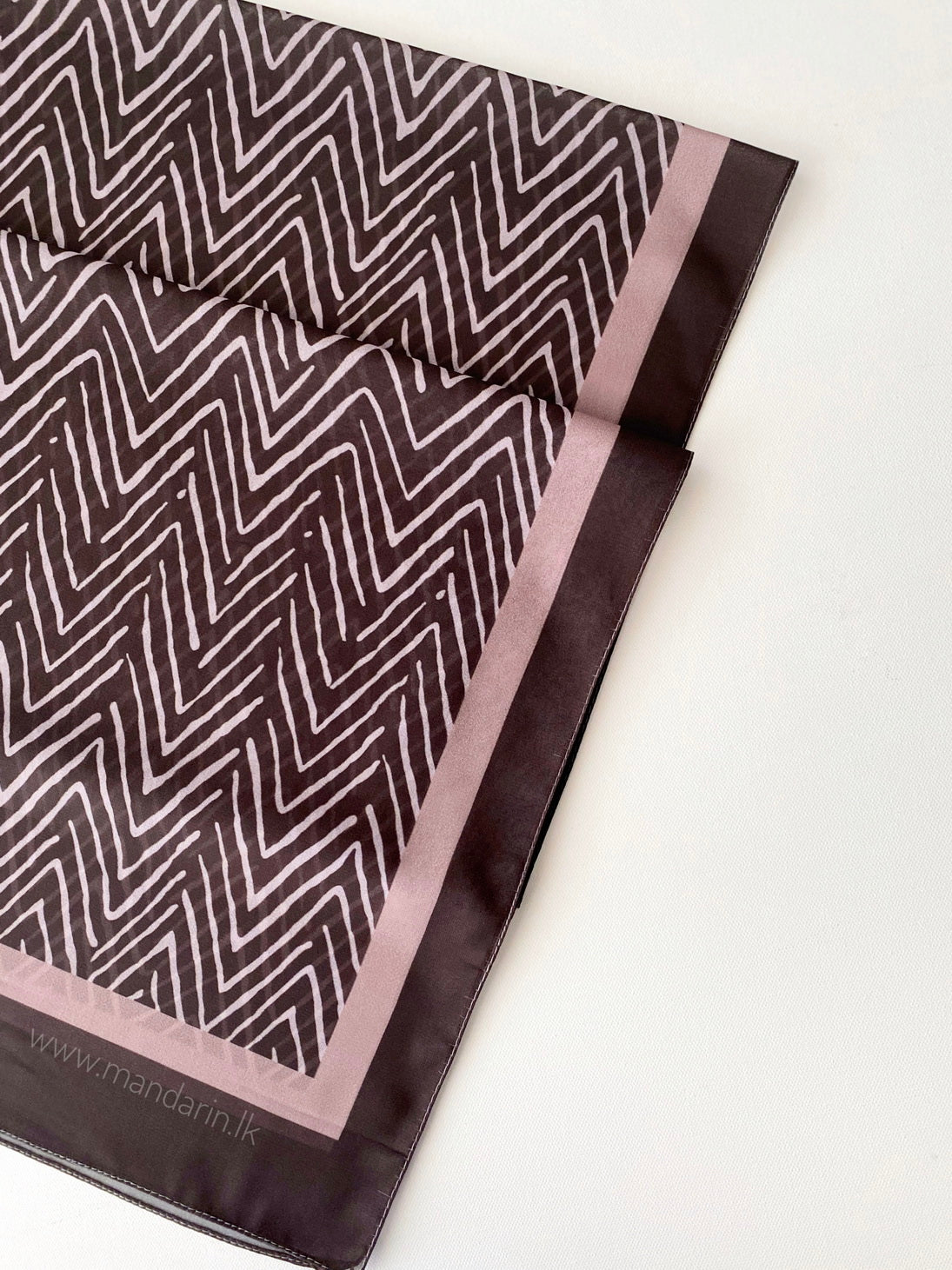 Premium Chiffon Shawls / Hijabs with Geometric Print - Brown and Nude Pink Combo