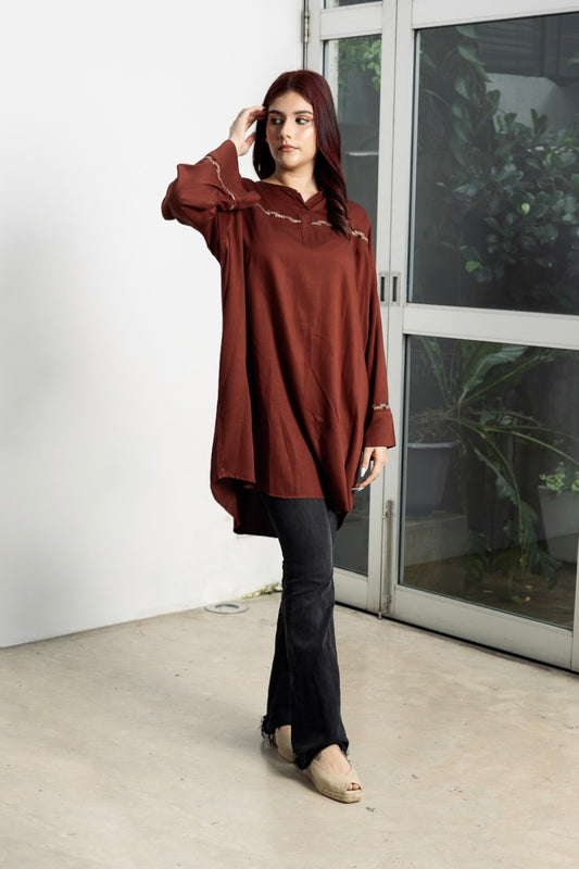 Vela - Embroidered cotton top