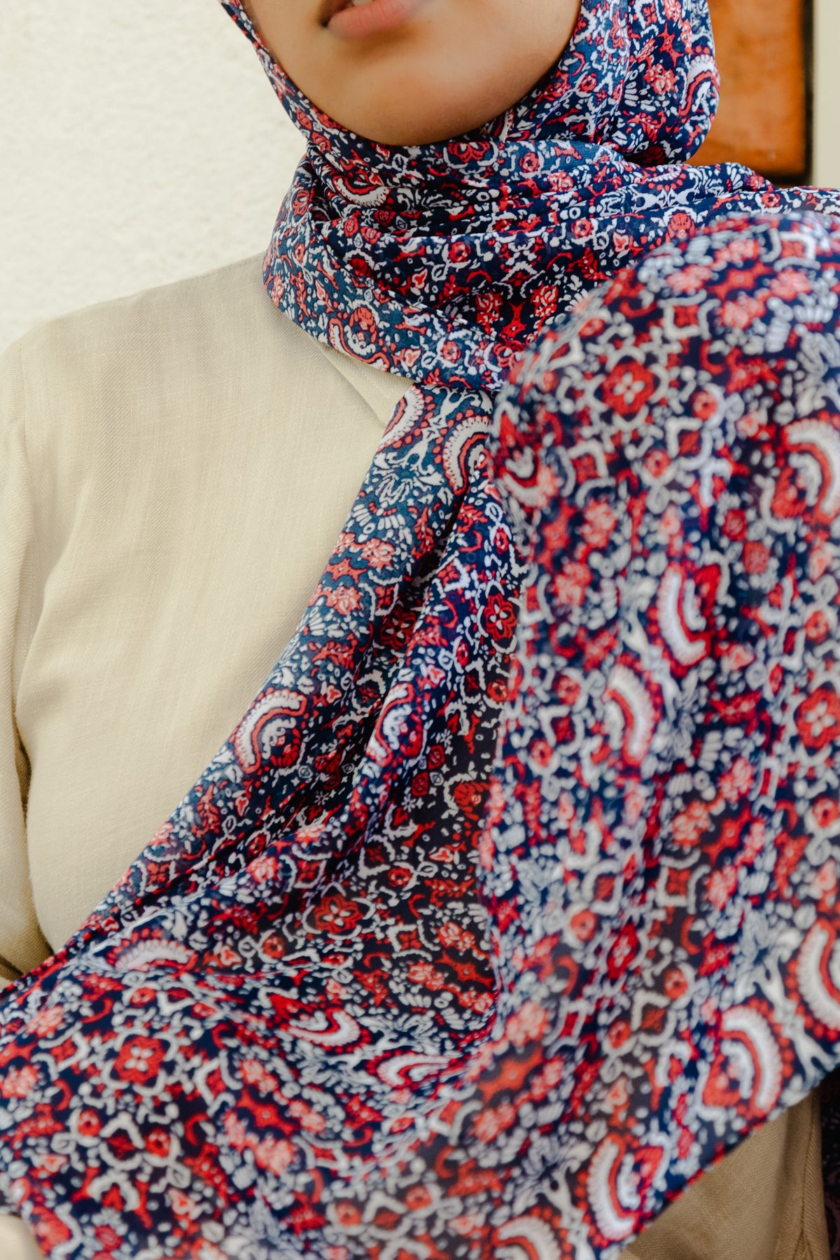 Printed chiffon shawl-City garden-Serenity collection