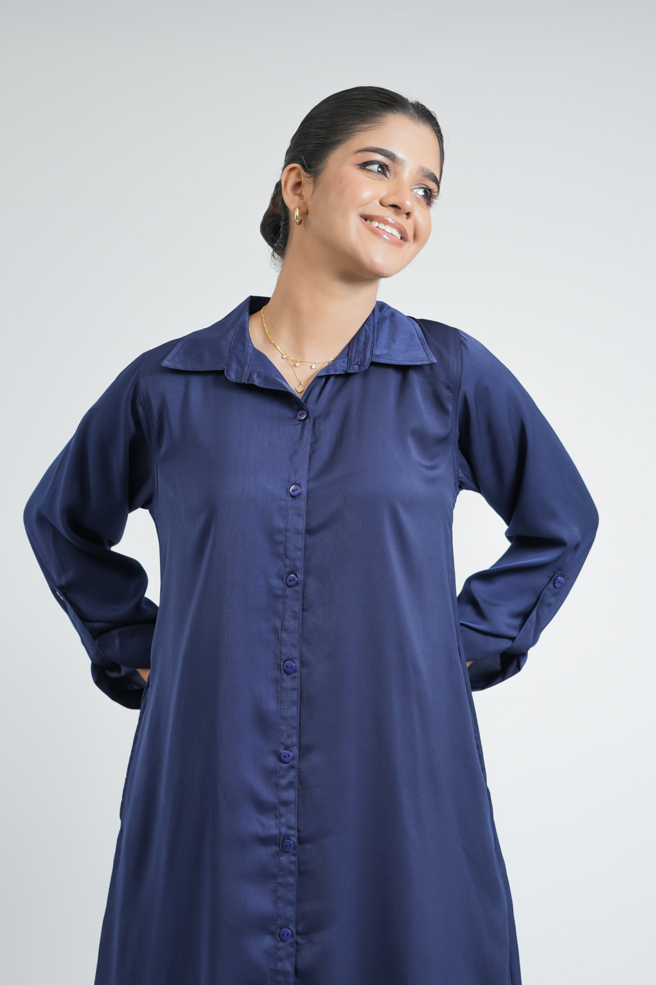 Long shirt dress - NIGHT ORCHID