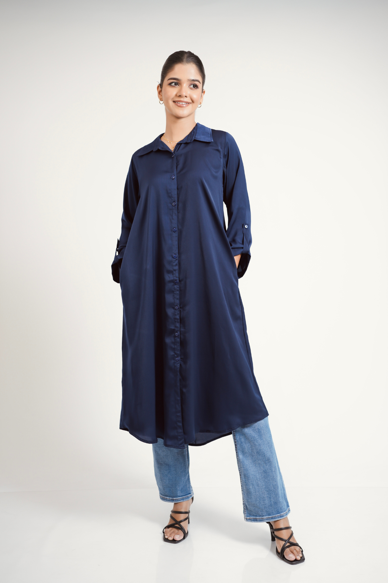 Long shirt dress - NIGHT ORCHID