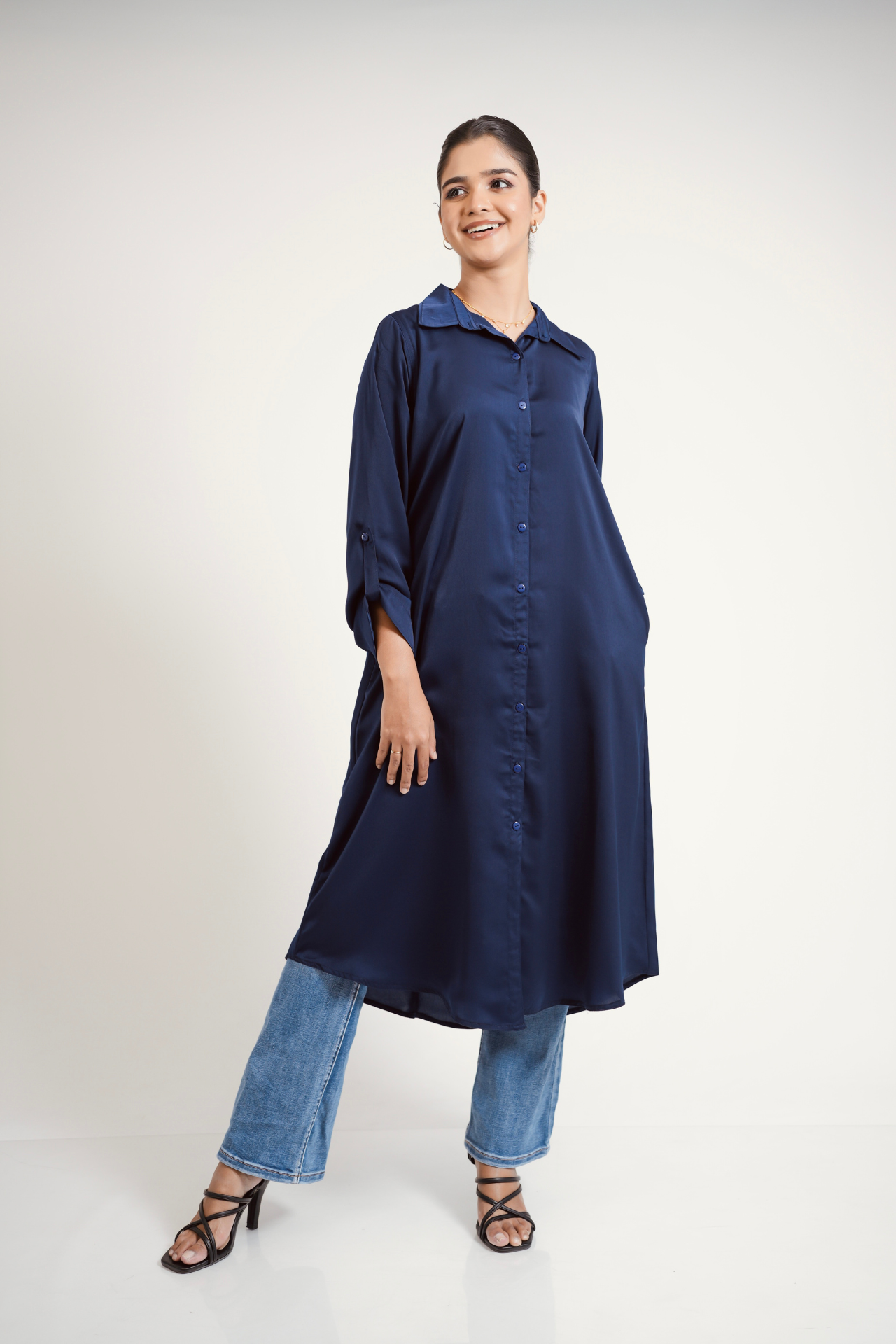Long shirt dress - NIGHT ORCHID