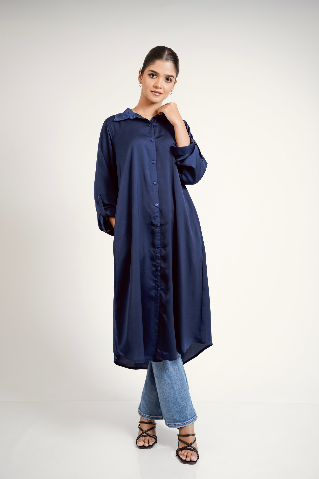Long shirt dress - NIGHT ORCHID
