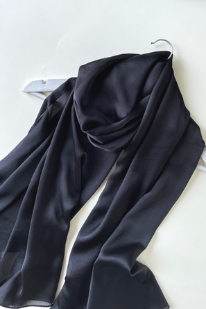 Plain Silk Shawls-Black